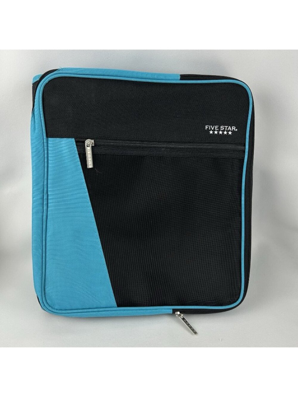 Five Star 2" Zipper Binder with Folio Mead 3 Ring Black & Teal Blue